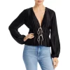 Cheap ✨ WAYF Tie Front Blouse Black ✨ -DealsSunset & Spring Store unnamed file 106