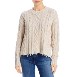 Best Sale ๐ Pistola Eva Cable Knit Crewneck Sweater Light Beige โ๏ธ