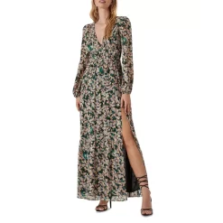 Outlet 🧨 ASTR The Label Francesca Floral Print Maxi 👗 Dress Black/gold 👏 -DealsSunset & Spring Store unnamed file 126