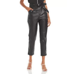 Cheapest 🎉 Lucy Paris Faux Leather Paperbag-Waist Pants - 100% Exclusive Cognac 🌟