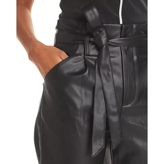 Cheapest ๐ Lucy Paris Faux Leather Paperbag-Waist Pants - 100% Exclusive Cognac ๐ 7 Cheapest ๐ Lucy Paris Faux Leather Paperbag-Waist Pants - 100% Exclusive Cognac ๐ - Image 5