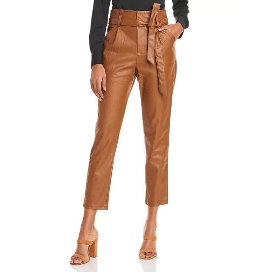 Cheapest ๐ Lucy Paris Faux Leather Paperbag-Waist Pants - 100% Exclusive Cognac ๐ 9 Cheapest ๐ Lucy Paris Faux Leather Paperbag-Waist Pants - 100% Exclusive Cognac ๐ - Image 7