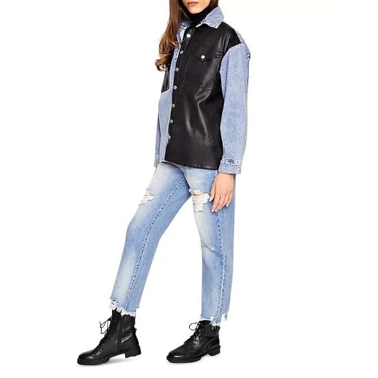 Coupon โค๏ธ Blue Revival Denim & Faux Leather ๐ Shirt Jacket Dubai/black ๐ 5 Coupon โค๏ธ Blue Revival Denim & Faux Leather ๐ Shirt Jacket Dubai/black ๐ - Image 3