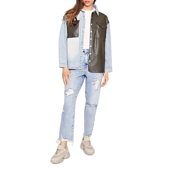Coupon โค๏ธ Blue Revival Denim & Faux Leather ๐ Shirt Jacket Dubai/black ๐ 7 Coupon โค๏ธ Blue Revival Denim & Faux Leather ๐ Shirt Jacket Dubai/black ๐ - Image 5