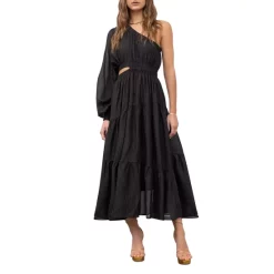 Best Sale 🤩 Moon River One Shoulder Cutout 👗 Dress Black 🔔