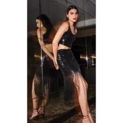 Flash Sale 🔔 Lucy Paris Morgan Sequin Crop Top Black 🎉 -DealsSunset & Spring Store unnamed file 149