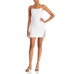 Coupon 🔔 FORE Asymmetric Crystal Fringe Mini 👗 Dress White 👍 -DealsSunset & Spring Store unnamed file 157