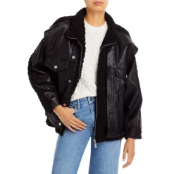 Buy 😍 BLANKNYC Sherpa & Faux Leather Biker Jacket Edge To Edge ✨