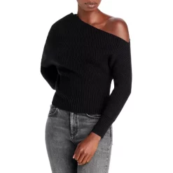 Promo 🎁 Line & Dot Blair One Shoulder Sweater Black 🎉