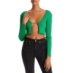 Coupon ๐ฅ FORE Chain Rib Knit Cropped Sweater Kelly Green โจ