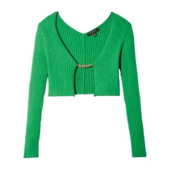 Coupon 🔥 FORE Chain Rib Knit Cropped Sweater Kelly Green ✨ -DealsSunset & Spring Store unnamed file 196