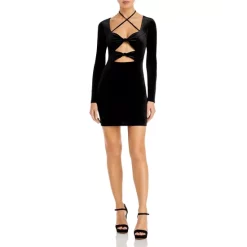 Coupon 🔥 FORE Long Sleeve Cut Out Mini 👗 Dress Black ✨