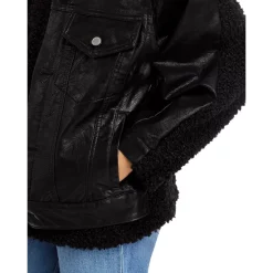 Buy 😍 BLANKNYC Sherpa & Faux Leather Biker Jacket Edge To Edge ✨ -DealsSunset & Spring Store unnamed file 23