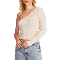 Cheapest ๐ STEVE MADDEN Courtney One Shoulder Sweater Oatmeal ๐