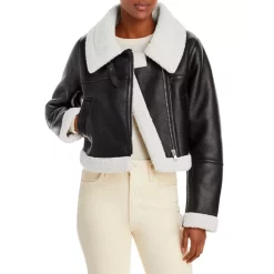 Best Pirce 💯 Avec Les Filles Cropped Faux Shearling Jacket Black/white 🌟