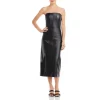 New ✔️ En Saison Strapless Vegan Leather Midi 👗 Dress Black 🔥 -DealsSunset & Spring Store unnamed file 325