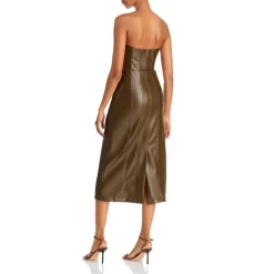 New ✔️ En Saison Strapless Vegan Leather Midi 👗 Dress Black 🔥 -DealsSunset & Spring Store unnamed file 328