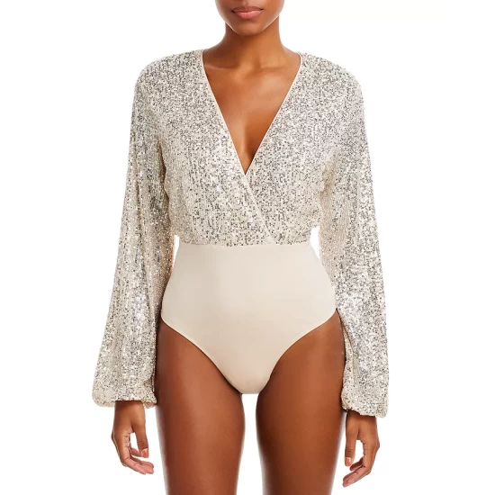 Hot Sale ๐ Bardot Sequined Wrap Bodysuit Rose Quart โค๏ธ 5 Hot Sale ๐ Bardot Sequined Wrap Bodysuit Rose Quart โค๏ธ - Image 3