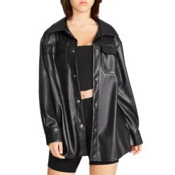 Buy ✨ STEVE MADDEN Faux Good Measure 👚 Shirt Jacket Black 🥰