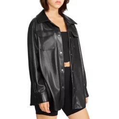 Buy ✨ STEVE MADDEN Faux Good Measure 👚 Shirt Jacket Black 🥰 -DealsSunset & Spring Store unnamed file 363