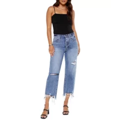 Coupon โจ Blue Revival All Chained Up High Rise Cropped Straight Leg ๐ Jeans In Angel Falls ๐