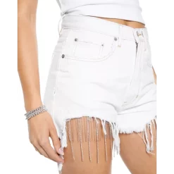 Budget ⭐ Blue Revival All Chained Up High Rise Cutoff Denim Shorts In White 👍 -DealsSunset & Spring Store unnamed file 404