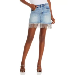Top 10 ⌛ BLANKNYC Cotton Fringe Trim Denim 👗 Skirt Bright Moments 🔔