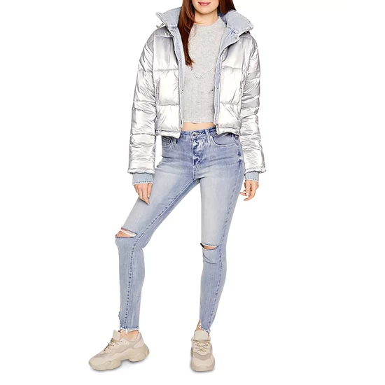 Promo ๐ Blue Revival Mixed Media Puffer Jacket Silver Light Wash ๐คฉ 6 Promo ๐ Blue Revival Mixed Media Puffer Jacket Silver Light Wash ๐คฉ - Image 4