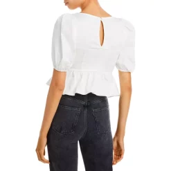 Outlet 😉 For Love & Lemons Jocelyn Puff Sleeve Peplum Crop Top White ❤️ -DealsSunset & Spring Store unnamed file 453