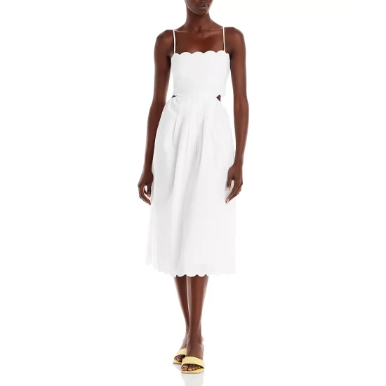 Best Sale โจ Lucy Paris Alba Scalloped Midi ๐ Dress White ๐คฉ 3 Best Sale โจ Lucy Paris Alba Scalloped Midi ๐ Dress White ๐คฉ