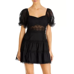 Cheap ❤️ Lucy Paris Short Sleeve Lace 👗 Dress Black 🥰
