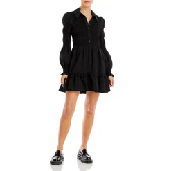 Cheap 🌟 WAYF Smocked Mini 👚 Shirt 👗 Dress Black Shadow Stripe ❤️ -DealsSunset & Spring Store unnamed file 483