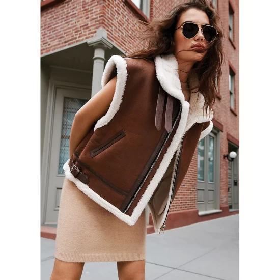 Best Pirce โ๏ธ Moon River Faux Shearling Vest Cream ๐ 5 Best Pirce โ๏ธ Moon River Faux Shearling Vest Cream ๐ - Image 4