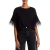 Cheap ❤️ Lucy Paris Feather Trim Tee Black 👏 -DealsSunset & Spring Store unnamed file 491