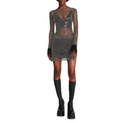 Top 10 ⌛ STEVE MADDEN Charlize Crystal Mesh Mini 👗 Skirt Black 🤩 -DealsSunset & Spring Store unnamed file 512