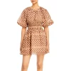 Discount 💯 Moon River Plaid Puff Sleeve Mini 👗 Dress Tan ✔️ -DealsSunset & Spring Store unnamed file 513