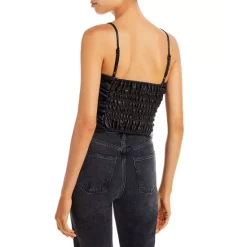 Best Pirce ✨ WAYF Talia Ruched Faux Leather Cami Black 😉 -DealsSunset & Spring Store unnamed file 518