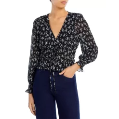 Buy 🎉 Lucy Paris Printed Blouson Sleeve Top Black Floral 😉