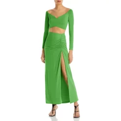 Budget 😉 AFRM Devon Ruched Slit Maxi 👗 Skirt Neon Green ✔️ -DealsSunset & Spring Store unnamed file 530