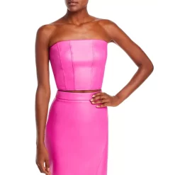 Brand new 🤩 Lucy Paris Cher Faux Leather Top Fuschia 💯