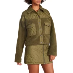 Buy 😍 STEVE MADDEN Iris Mixed Media Jacket Olive Night ✔️ -DealsSunset & Spring Store unnamed file 557