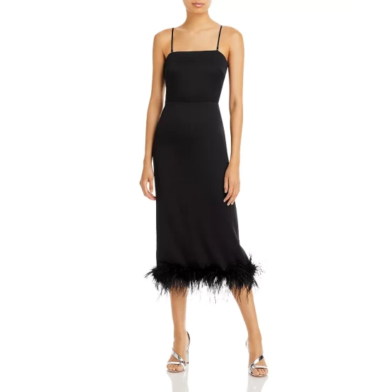 Budget ๐คฉ Lucy Paris Mareena Feather Column Midi ๐ Dress Pink โ๏ธ 3 Budget ๐คฉ Lucy Paris Mareena Feather Column Midi ๐ Dress Pink โ๏ธ