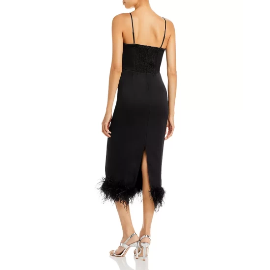 Budget ๐คฉ Lucy Paris Mareena Feather Column Midi ๐ Dress Pink โ๏ธ 4 Budget ๐คฉ Lucy Paris Mareena Feather Column Midi ๐ Dress Pink โ๏ธ - Image 2