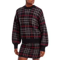 Buy ๐ En Saison Plaid Pullover Sweater Black ๐