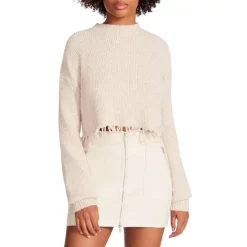 Best Sale โ STEVE MADDEN Camille Raw Edge Sweater Oatmeal ๐