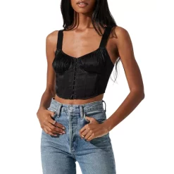 Coupon ❤️ ASTR The Label Larinna Bustier Top Black 🤩