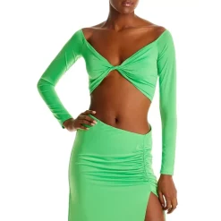 Top 10 ๐ฏ AFRM Ally Off-the-Shoulder Crop Top Neon Green โค๏ธ