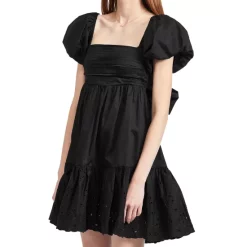 Deals ❤️ En Saison Cotton Puff Sleeve Mini 👗 Dress Black ❤️ -DealsSunset & Spring Store unnamed file 666