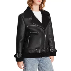 Best Pirce ⌛ STEVE MADDEN Quinn Sherpa Lined Faux Leather Moto Jacket Black 🎉 -DealsSunset & Spring Store unnamed file 675