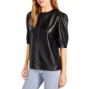 Cheap ✨ STEVE MADDEN BB DAKOTA Faux Leather Pleated Sleeve Top Black ✨ -DealsSunset & Spring Store unnamed file 677